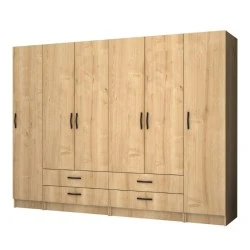 Ricardo Megapap six doors melamine wardrobe in oak color 240x51,8x181cm. Ricardo Megapap six doors melamine wardrobe in oak color 240x51,8x181cm.