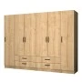 Ricardo Megapap six doors melamine wardrobe in oak color 240x51,8x181cm.