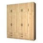 Ricardo Megapap five doors melamine wardrobe with cabinet in oak color 200x51,8x240cm.