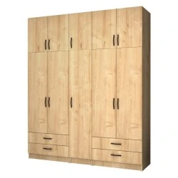 Ricardo Megapap five doors melamine wardrobe with cabinet in oak color 200x51,8x240cm. Ricardo Megapap five doors melamine wardrobe with cabinet in oak color 200x51,8x240cm.