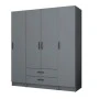 Ricardo Megapap four doors melamine wardrobe in anthracite color 160x51,8x181cm.