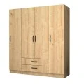 Ricardo Megapap four doors melamine wardrobe in oak color 160x51,8x181cm.