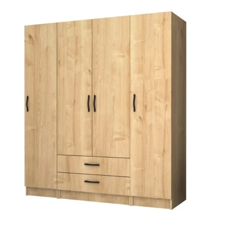 Ricardo Megapap four doors melamine wardrobe in oak color 160x51,8x181cm.
