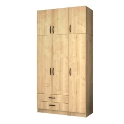 Ricardo Megapap three doors melamine wardrobe with cabinet in oak color 120x51,8x240cm. Ricardo Megapap three doors melamine wardrobe with cabinet in oak color 120x51,8x240cm.