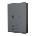 Ricardo Megapap three doors melamine wardrobe in anthracite color 120x51,8x181cm.