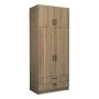 Victoria Megapap two doors melamine wardrobe with cabinet in walnut color 100x60x240cm.