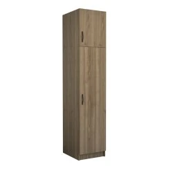 Victoria Megapap single door melamine wardrobe with cabinet in walnut color 50x60x240cm. Victoria Megapap single door melamine wardrobe with cabinet in walnut color 50x60x240cm.