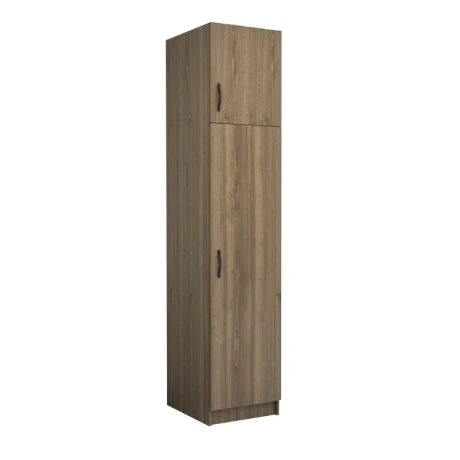 Victoria Megapap single door melamine wardrobe with cabinet in walnut color 50x60x240cm.