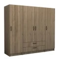 Victoria Megapap four doors melamine wardrobe in walnut color 200x60x181cm.