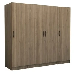 Victoria Megapap four doors melamine wardrobe in walnut color 200x60x181cm. Victoria Megapap four doors melamine wardrobe in walnut color 200x60x181cm.