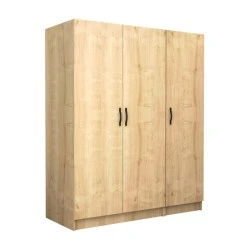 Victoria Megapap three doors melamine wardrobe in oak color 150x60x181cm. Victoria Megapap three doors melamine wardrobe in oak color 150x60x181cm.