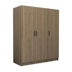 Victoria Megapap three doors melamine wardrobe in walnut color 150x60x181cm. Victoria Megapap three doors melamine wardrobe in walnut color 150x60x181cm.