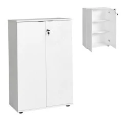 Rio Megapap melamine office file cabinet with lock in white color 72x34x109cm. Rio Megapap melamine office file cabinet with lock in white color 72x34x109cm.