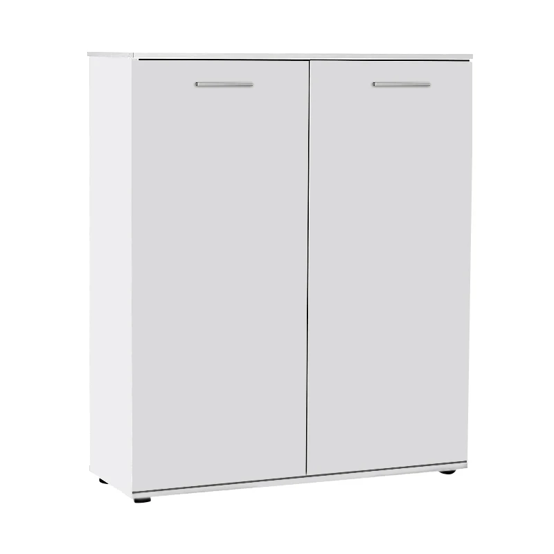 Ultra Megapap cupboard - shoe rack of 2 pairs double-leaf in white 91x35x108cm.