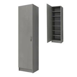 Petro Megapap melamine single-door wardrobe - shoe rack in grey concrete color 45x38x180cm. Petro Megapap melamine single-door wardrobe - shoe rack in grey concrete color 45x38x180cm.