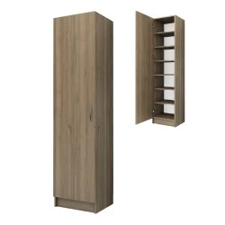 Petro Megapap melamine single-door wardrobe - shoe rack in walnut color 45x38x180cm. Petro Megapap melamine single-door wardrobe - shoe rack in walnut color 45x38x180cm.