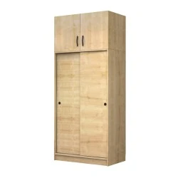 Regio Megapap melamine two slide doors wardrobe in oak color 100x60x240cm. Regio Megapap melamine two slide doors wardrobe in oak color 100x60x240cm.