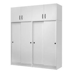 Regio Megapap melamine four slide doors wardrobe in white color 200x60x240cm. Regio Megapap melamine four slide doors wardrobe in white color 200x60x240cm.