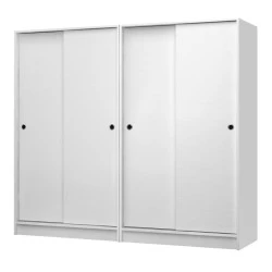 Regio Megapap melamine four slide doors wardrobe in white color 200x60x181cm. Regio Megapap melamine four slide doors wardrobe in white color 200x60x181cm.