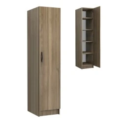 Ricardo Megapap melamine wardrobe in walnut color 40x51,8x181cm. Ricardo Megapap melamine wardrobe in walnut color 40x51,8x181cm.