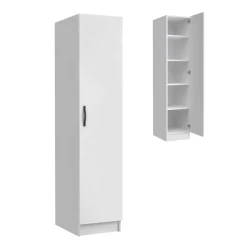 Ricardo Megapap melamine wardrobe in white color 40x51,8x181cm. Ricardo Megapap melamine wardrobe in white color 40x51,8x181cm.