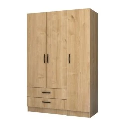 Ricardo Megapap three doors melamine wardrobe in oak color 120x51,8x181cm. Ricardo Megapap three doors melamine wardrobe in oak color 120x51,8x181cm.