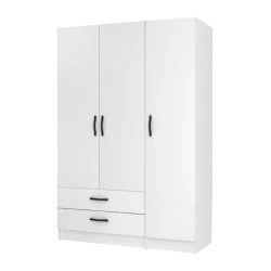 Ricardo Megapap three doors melamine wardrobe in white color 120x51,8x181cm. Ricardo Megapap three doors melamine wardrobe in white color 120x51,8x181cm.