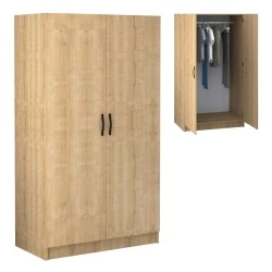Victoria Megapap two doors melamine wardrobe in oak color 100x60x181cm. Victoria Megapap two doors melamine wardrobe in oak color 100x60x181cm.