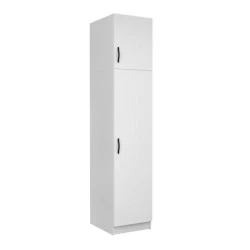 Victoria Megapap single door melamine wardrobe with cabinet in white color 50x60x240cm. Victoria Megapap single door melamine wardrobe with cabinet in white color 50x60x240cm.