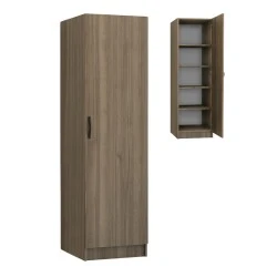 Victoria Megapap melamine wardrobe in walnut color 50x60x181cm. Victoria Megapap melamine wardrobe in walnut color 50x60x181cm.
