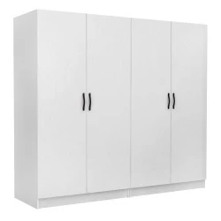 Victoria Megapap four doors melamine wardrobe in white color 200x60x181cm. Victoria Megapap four doors melamine wardrobe in white color 200x60x181cm.