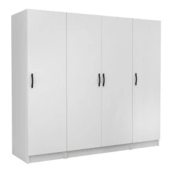 Victoria Megapap four doors melamine wardrobe in white color 200x60x181cm. Victoria Megapap four doors melamine wardrobe in white color 200x60x181cm.
