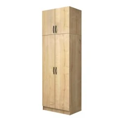 Vivian Megapap two doors melamine wardrobe with cabinet in oak color 80x51.8x240cm. Vivian Megapap two doors melamine wardrobe with cabinet in oak color 80x51.8x240cm.