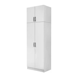 Vivian Megapap two doors melamine wardrobe with cabinet in white color 80x51.8x240cm. Vivian Megapap two doors melamine wardrobe with cabinet in white color 80x51.8x240cm.