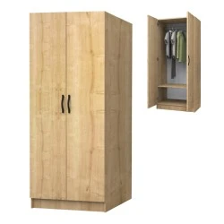 Vivian Megapap two doors melamine wardrobe in oak color 80x51,8x181cm. Vivian Megapap two doors melamine wardrobe in oak color 80x51,8x181cm.