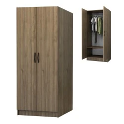 Vivian Megapap two doors melamine wardrobe in walnut color 80x51,8x181cm. Vivian Megapap two doors melamine wardrobe in walnut color 80x51,8x181cm.