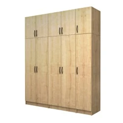 Vivian Megapap five doors melamine wardrobe with cabinet in oak color 200x51.8x240cm. Vivian Megapap five doors melamine wardrobe with cabinet in oak color 200x51.8x240cm.