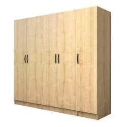Vivian Megapap five doors melamine wardrobe in oak color 200x51.8x181cm. Vivian Megapap five doors melamine wardrobe in oak color 200x51.8x181cm.