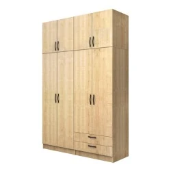 Vivian Megapap four doors melamine wardrobe in oak color 160x51.8x240cm. Vivian Megapap four doors melamine wardrobe in oak color 160x51.8x240cm.