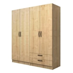 Vivian Megapap four doors melamine wardrobe in oak color 160x51.8x181cm. Vivian Megapap four doors melamine wardrobe in oak color 160x51.8x181cm.