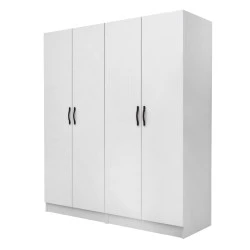 Vivian Megapap four doors melamine wardrobe in white color 160x51.8x181cm. Vivian Megapap four doors melamine wardrobe in white color 160x51.8x181cm.
