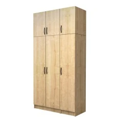 Vivian Megapap three doors melamine wardrobe with cabinet in oak color 120x51.8x240cm. Vivian Megapap three doors melamine wardrobe with cabinet in oak color 120x51.8x240cm.