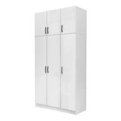Vivian Megapap three doors melamine wardrobe with cabinet in white color 120x51.8x240cm. Vivian Megapap three doors melamine wardrobe with cabinet in white color 120x51.8x240cm.