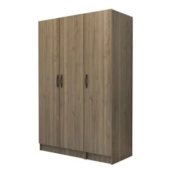 Vivian Megapap three doors melamine wardrobe in walnut color 120x51.8x181cm. Vivian Megapap three doors melamine wardrobe in walnut color 120x51.8x181cm.