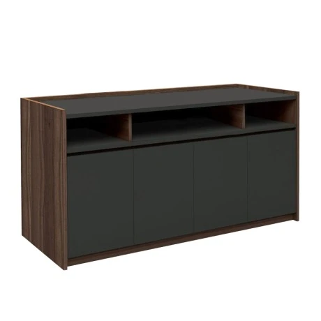 Ντουλάπι γραφείου Advance χρώμα σκούρο καρυδί - sky grey 169x40x80εκ.
