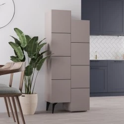 Stair Megapap melamine multipurpose cabinet in light mocha color 62,2x37,4x156cm Stair Megapap melamine multipurpose cabinet in light mocha color 62,2x37,4x156cm