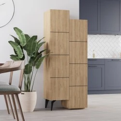 Stair Megapap melamine multipurpose cabinet in oak color 62,2x37,4x156cm Stair Megapap melamine multipurpose cabinet in oak color 62,2x37,4x156cm