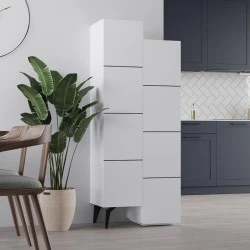 Stair Megapap melamine multipurpose cabinet in white color 62,2x37,4x156cm Stair Megapap melamine multipurpose cabinet in white color 62,2x37,4x156cm