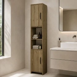 Vero Megapap melamine kitchen / bathroom cabinet in walnut color 35x29.6x180cm.