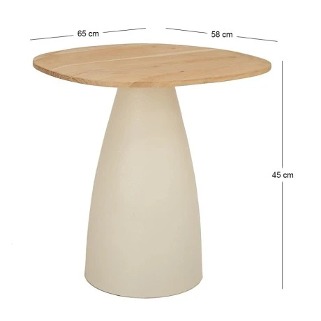 OFF WHITE MUSHROOM ΒΟΗΘΗΤΙΚΟ ΤΡΑΠΕΖΙ 65Χ58Χ45ΕΚ